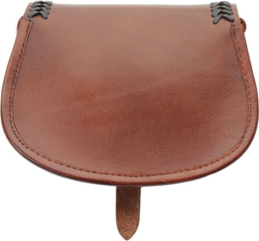 Medieval Shoulder Bag Brown Leather Construction With Black Leather Accents