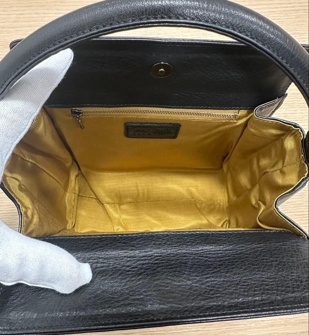 Jean Paul Gaultier Rectangle Handbag Black Magnetic Flap Womens From Japan