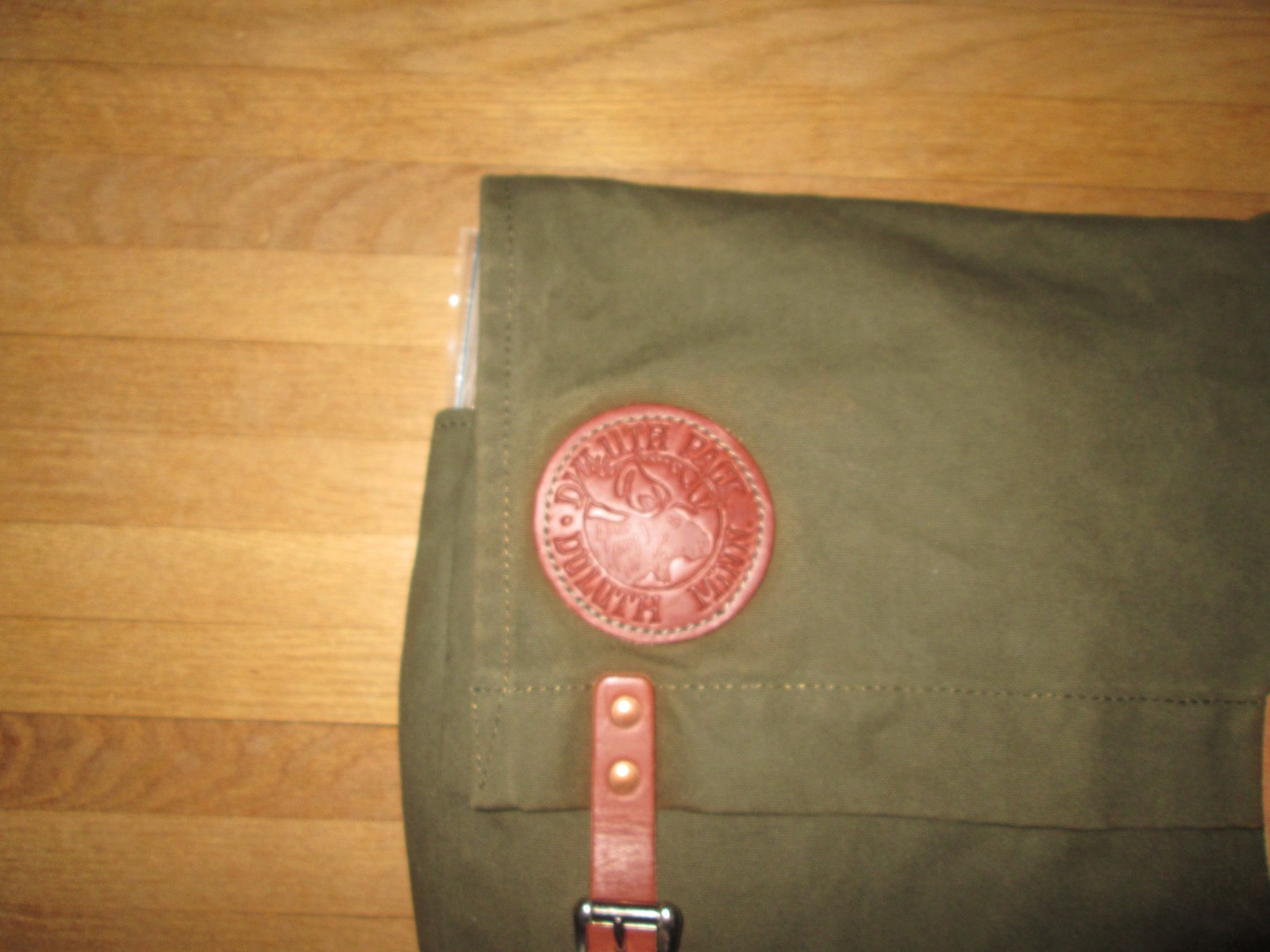 DULUTH PACK #51 Utility Backpack Olive Canvas w/Brown Leather Trim Adjustable