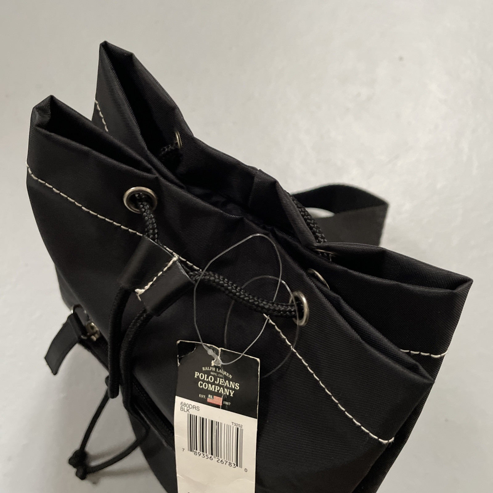 Vintage 1990s Polo Jeans Co Ralph Lauren Sling Shoulder Bag Travel Black NWT