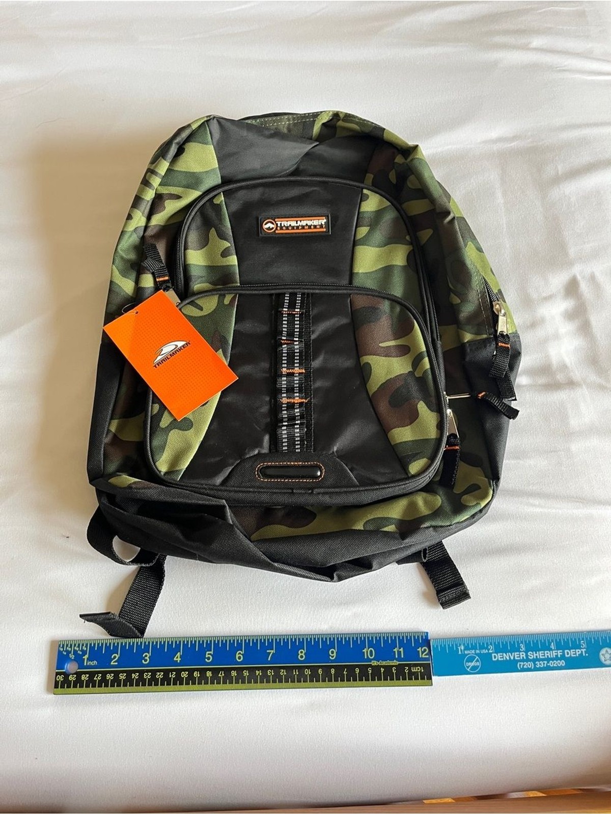 Brand New Trailmaker Camouflage Backpack Green/Black School Travel Bookbag