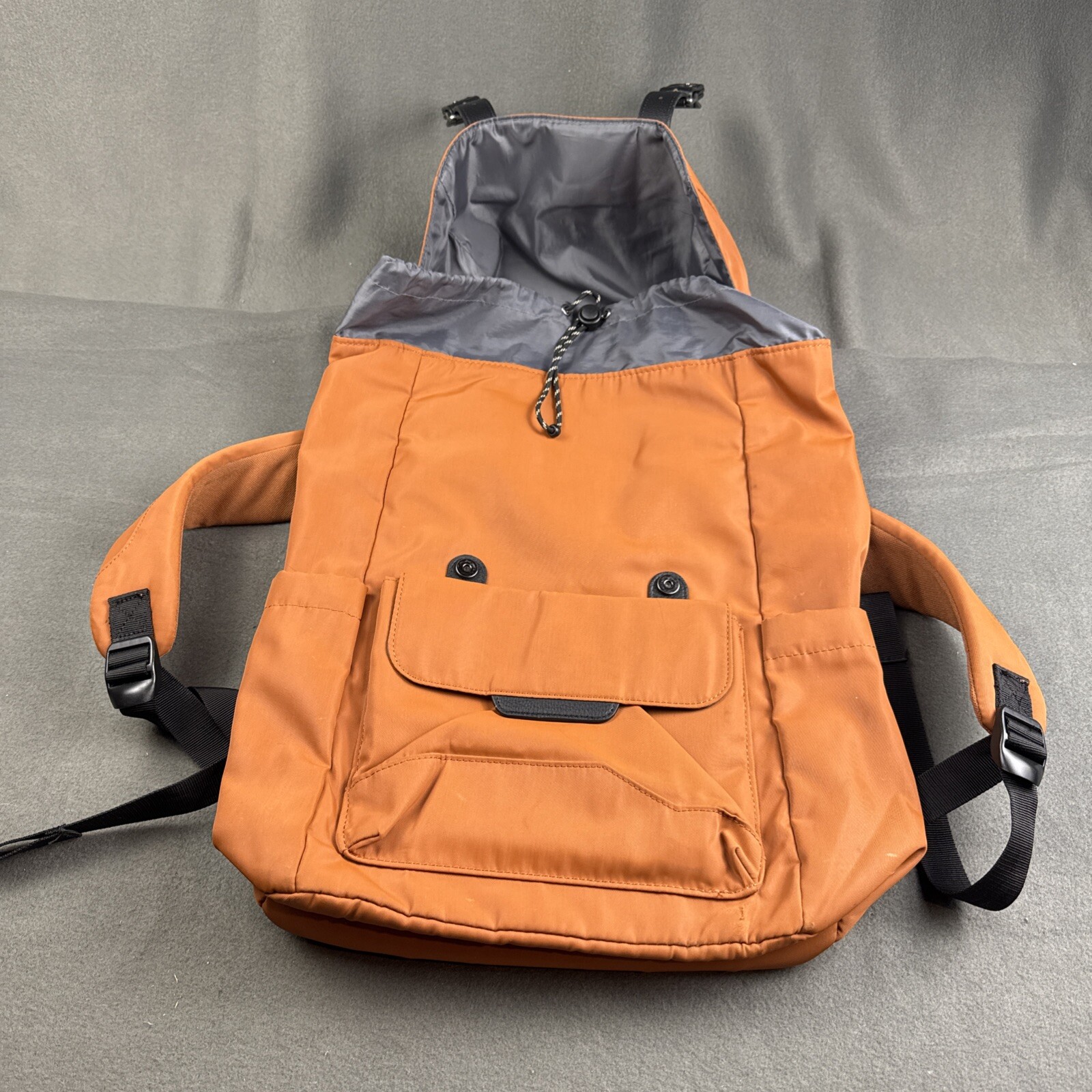 Open Story Fitted Flap Backpack, Amber Brown