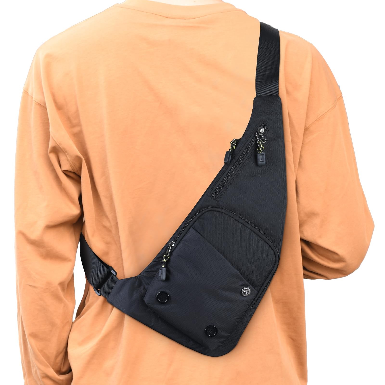 Small Sling Bag For Men Waterproof Crossbody Bag Man Purse Slim Chest Backpac…