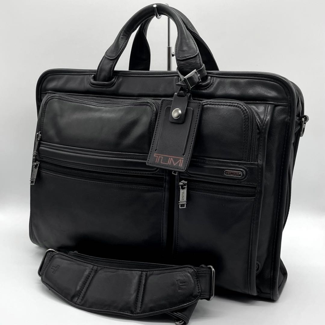 TUMI Black Napa Leather 2Way Business Bag 31cm