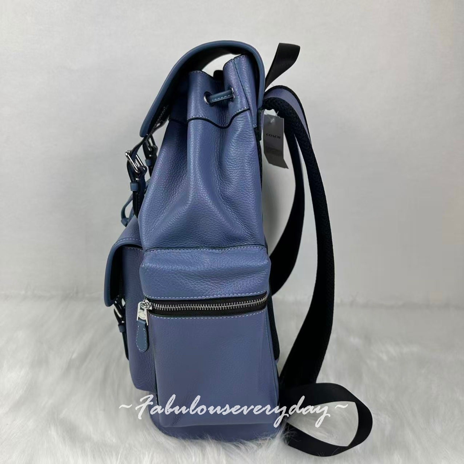 Coach Men’s Sprint Backpack In Leather/Silver/Light Denim CBI11 NWT