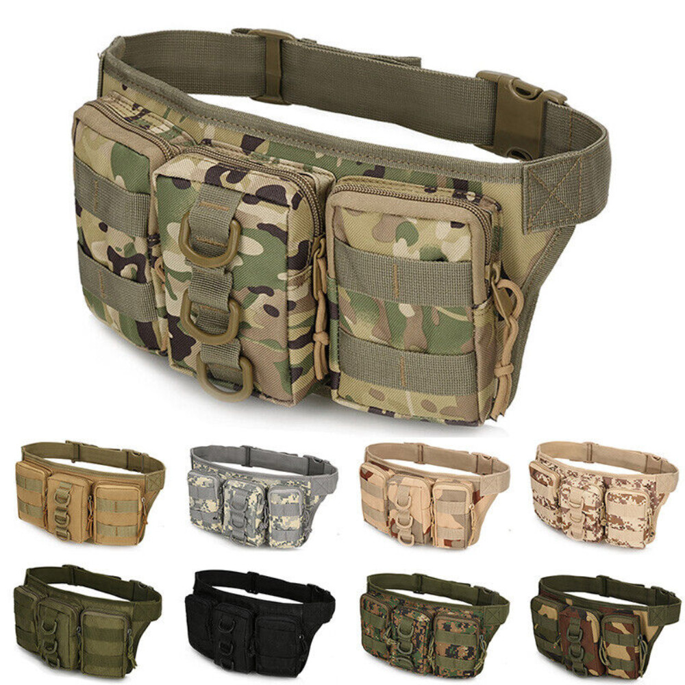 Tactical Hunting Travel Waist Pack Fanny Pack Hip Belt MOLLE Lumbar Gear Bag