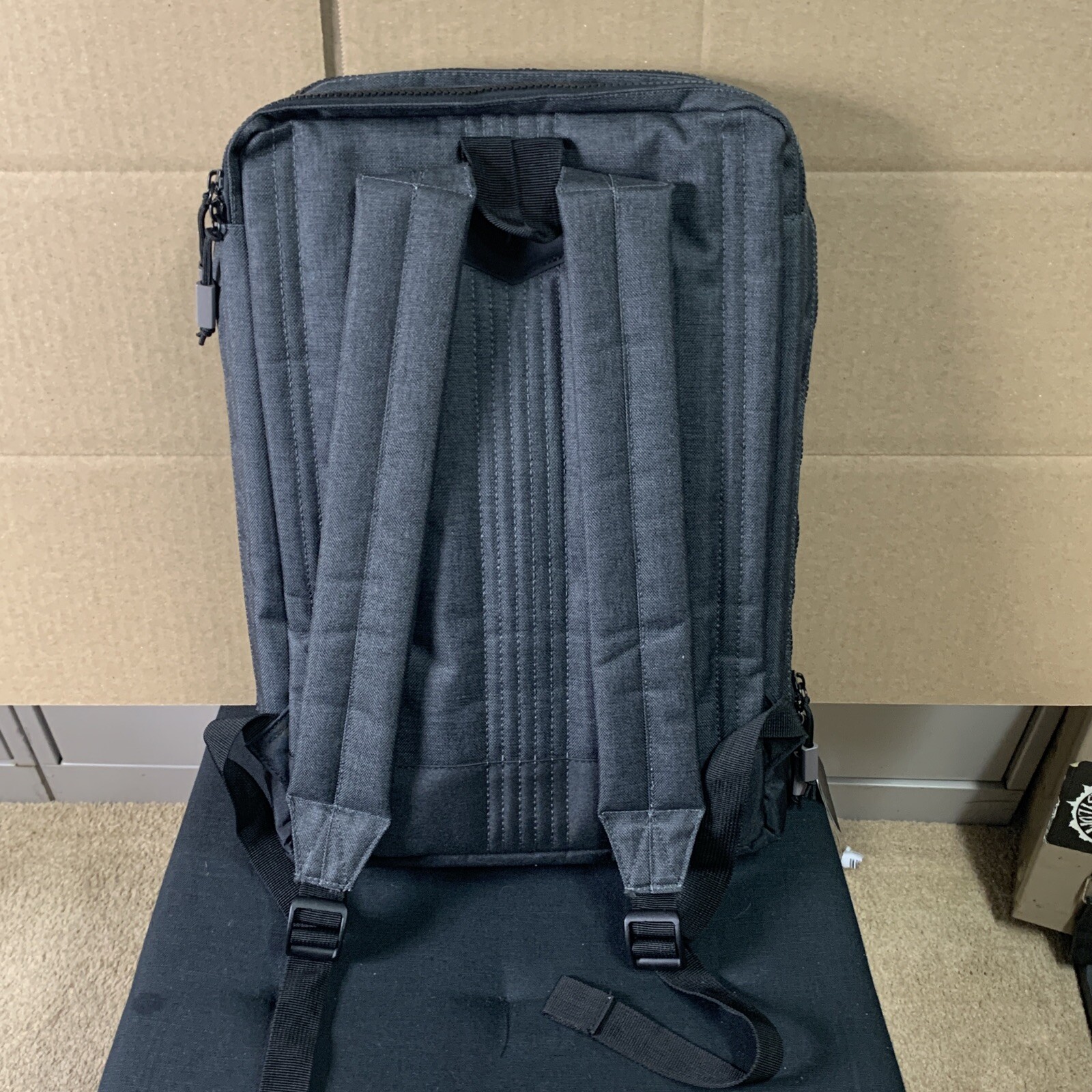 Rare NWT OGIO Gray Black Laptop BACKPACK~ Linen MOBILE STRIKE W/ Bottle