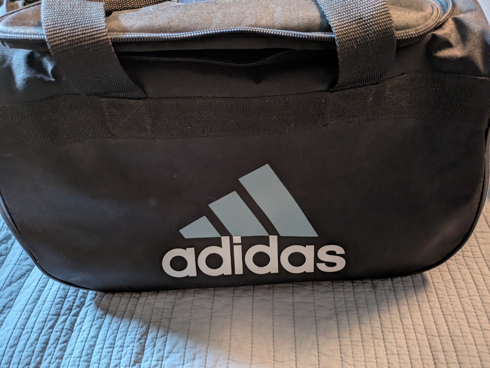 Adidas Diablo Small II Duffel Bag Gym Locker Travel Logo Black Grey