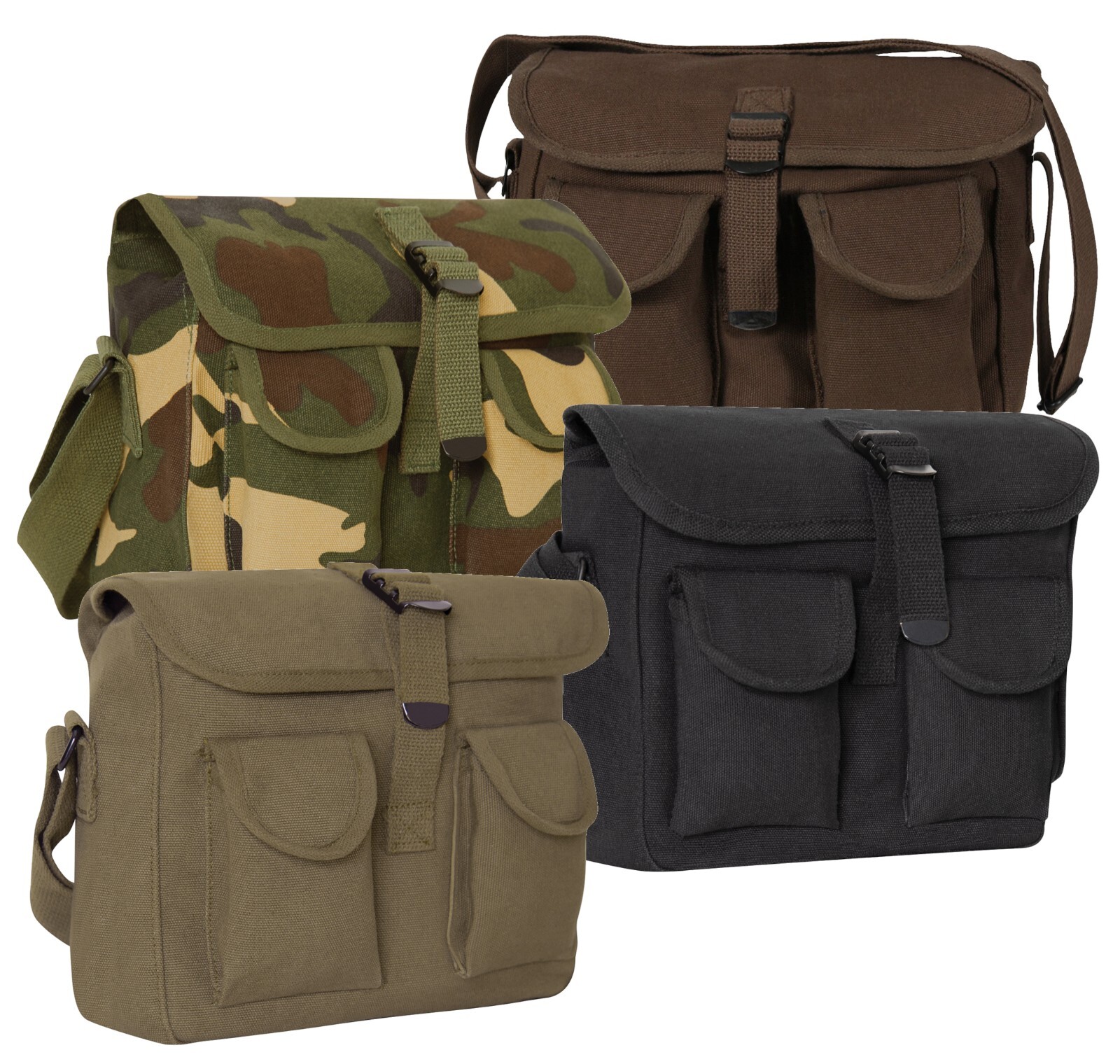 Canvas Ammo Shoulder Pouches – Camo Ammunitions Shoulder Bag Bags 11″ x 9″ x 4″