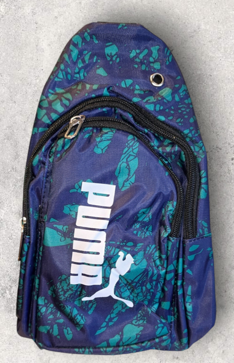New PUMA Crossbody Sling Bag Green Black Abstract Print Unisex Adjustable School