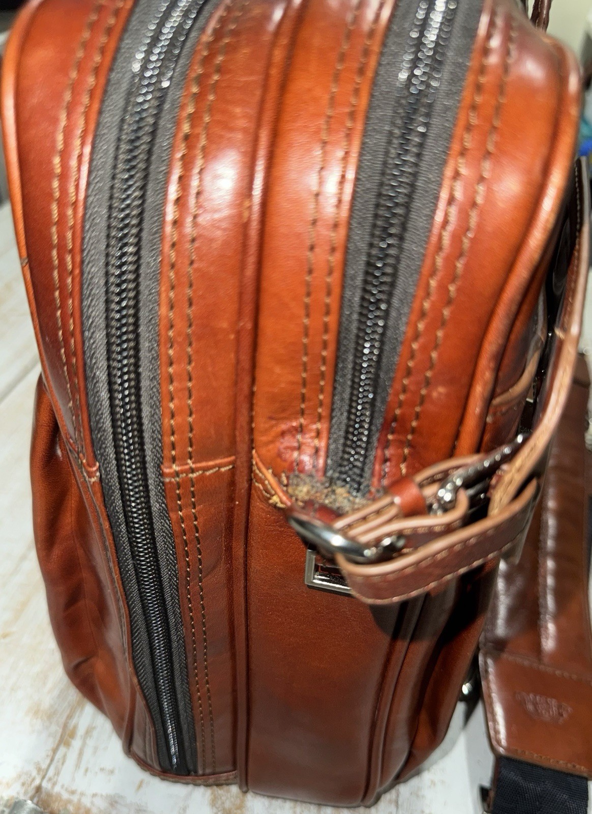 Bosca Old Leather/ Stringer Briefcase/ Italian Leather Luxury/ Large Capacity