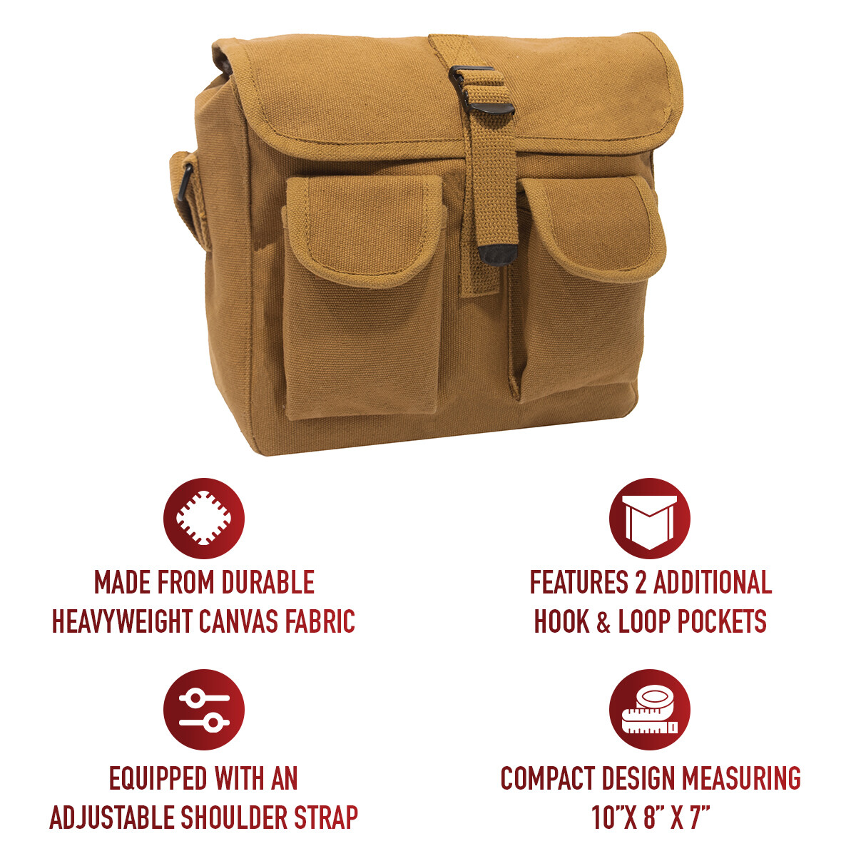Rothco Cotton Canvas Army Shoulder Bag Multi Purpose Military Camo Tote Bag