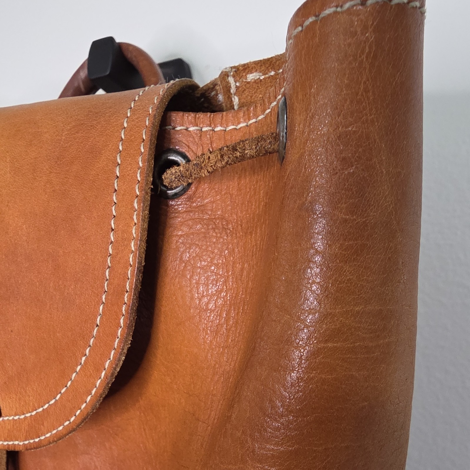 Brown Unisex Backpack with Buckle, Drawstring Closure, Outer Pockets, Greece