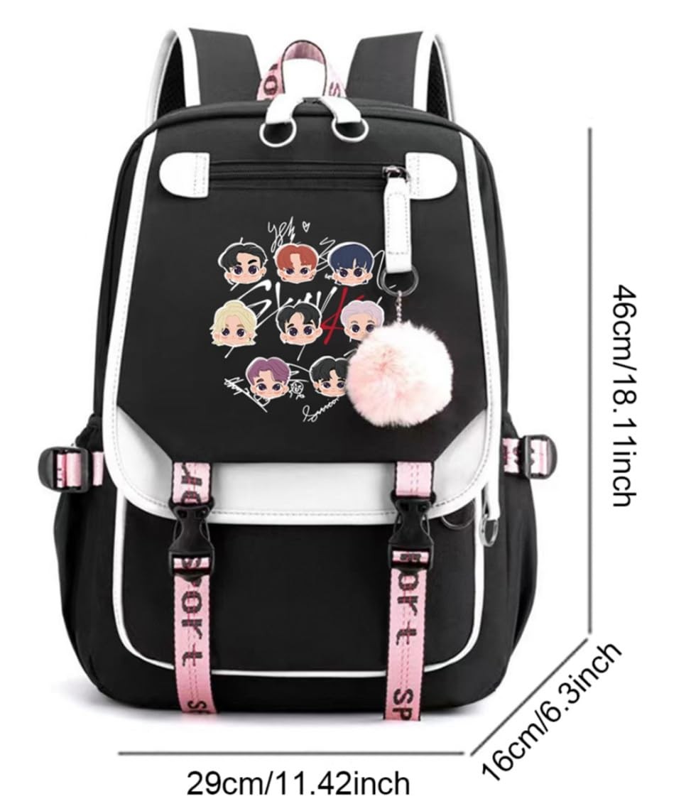 Stray Backpack Casual Daypack Laptop College Bag Unisex Black 32x15x45 cm