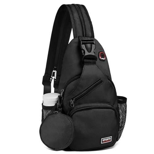 Convertible Sling Bag with Coin Pocket, 11-Inch Pads Crossbody Mini Small Black