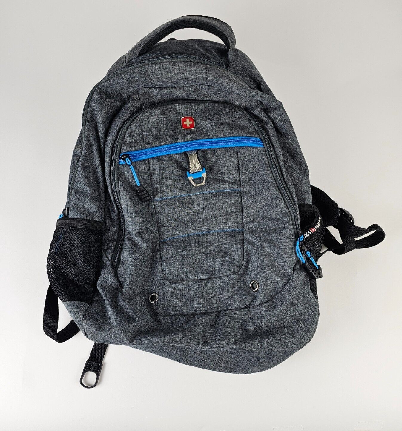 SwissGear Mens School College Backpack Gray Airflow Design Zip Closures