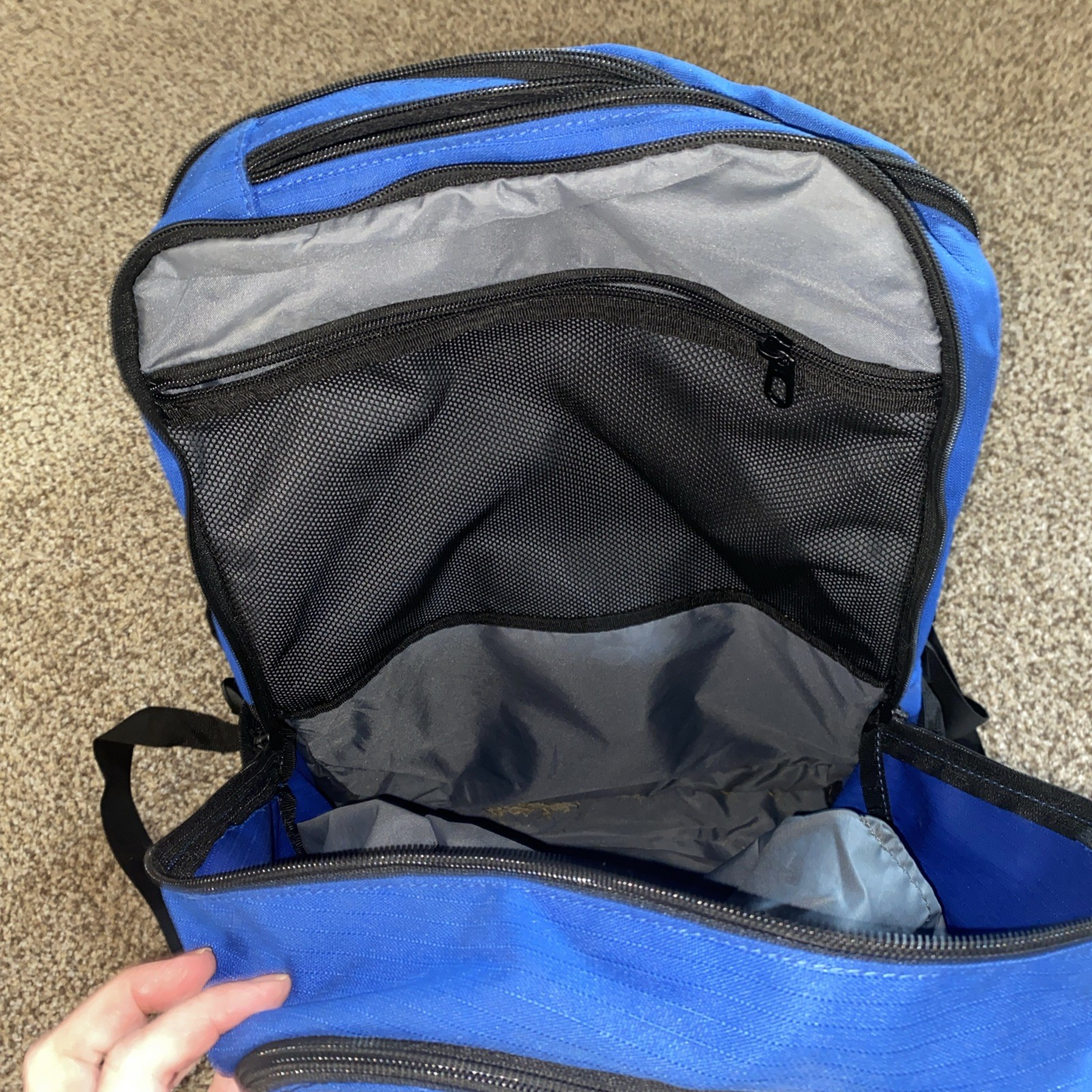 Nike Brasilia Training Backpack Blue Black Book Bag For School Gym Work