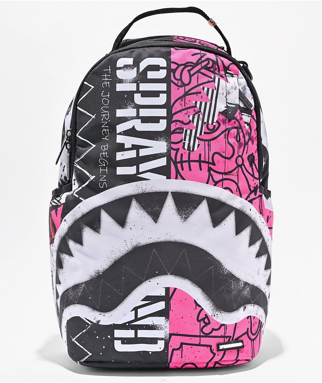 Sprayground Pink Punk Graff Backpack🔥New Black Bookbag Large School Bag