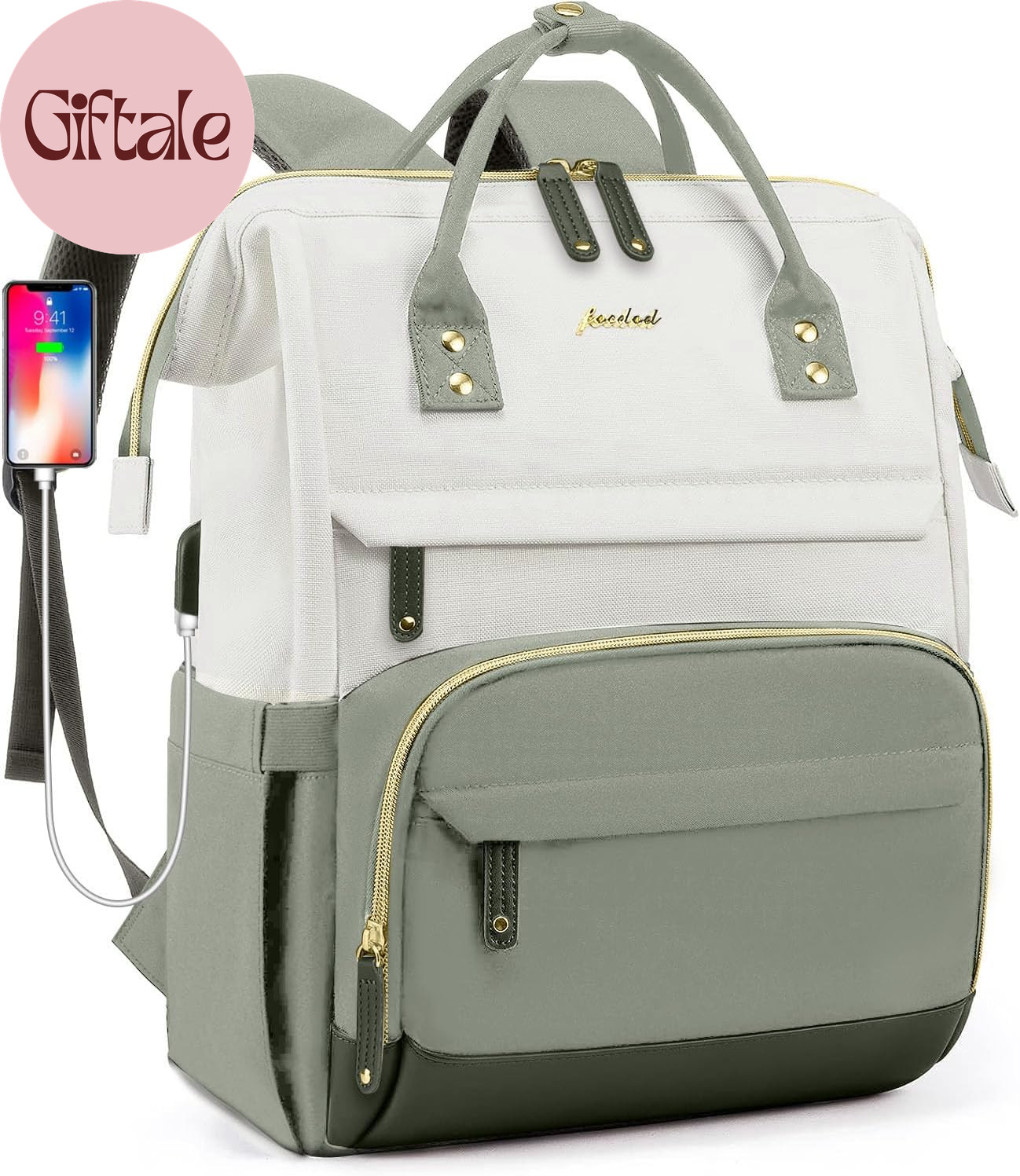 Laptop Backpack Women Work Bag: 15.6 Inch Work Bookbag with USB Charging Port La