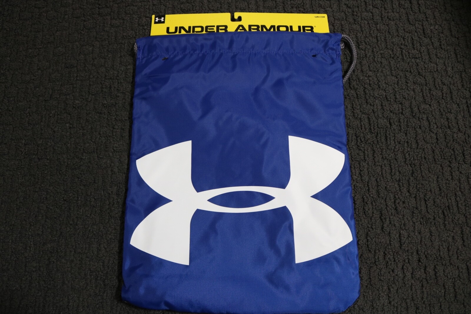 Under Armour UA Ozsee Drawstring Sackpack Backpack Blue Gray Gym Bag Brand New