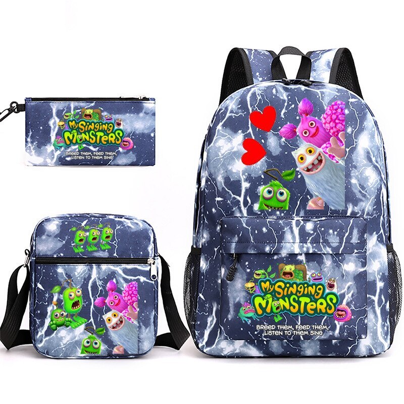 My Singing Monsters Backpack Satchel Shoulder Bag Pencil Case 3pcs kid gift
