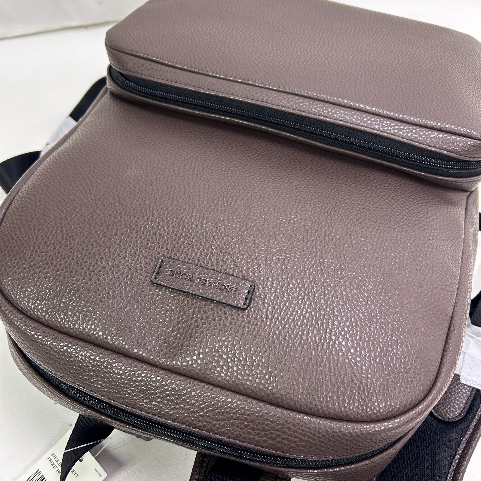 Michael Kors Everett Front Pocket Brown Leather Backpack MSRP $348 – 15x12x5in