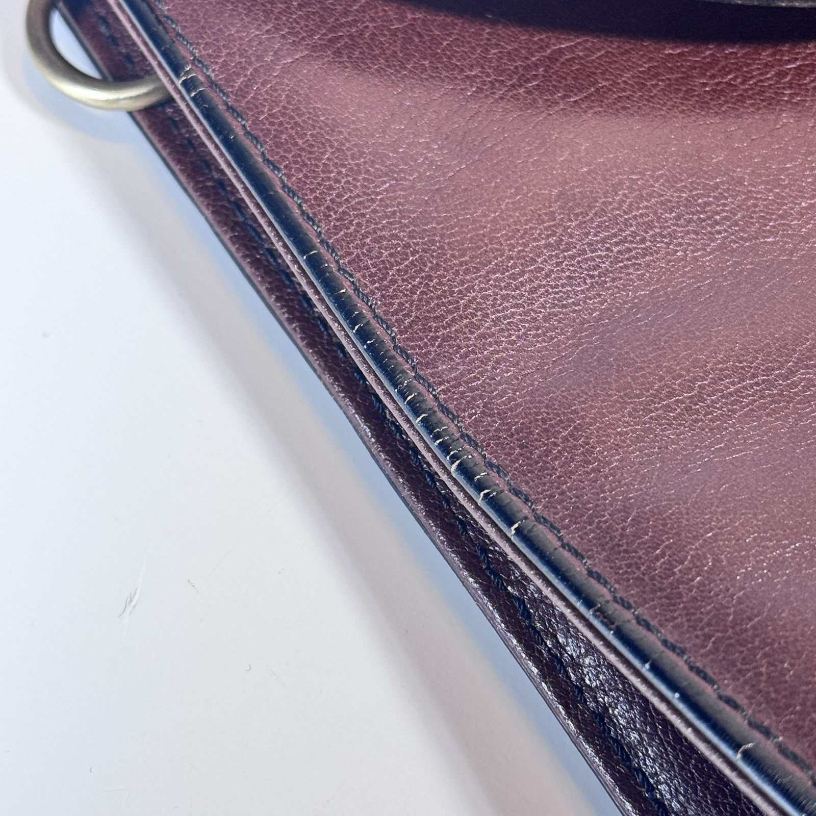 Schlesinger 15″ Leather Briefcase Classic Flap Distressed Rustic Brown Attache