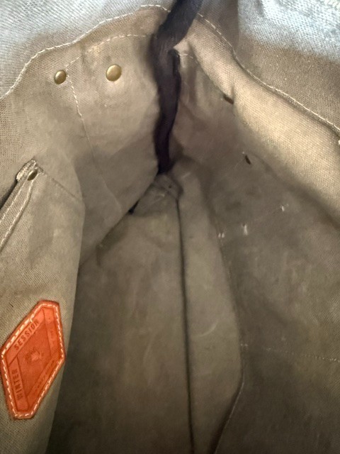 Winter Session Felix Waxed Canvas Tote Gray Leather Trim Made USA Shoulder Bag