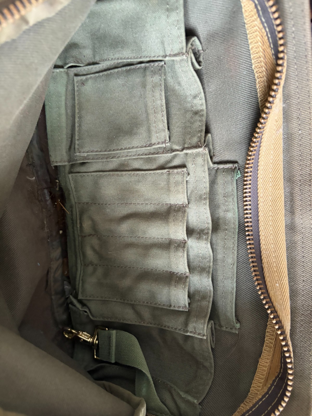 Filson Rugged Twill Original Briefcase Bag with Leather Strap Olive Green