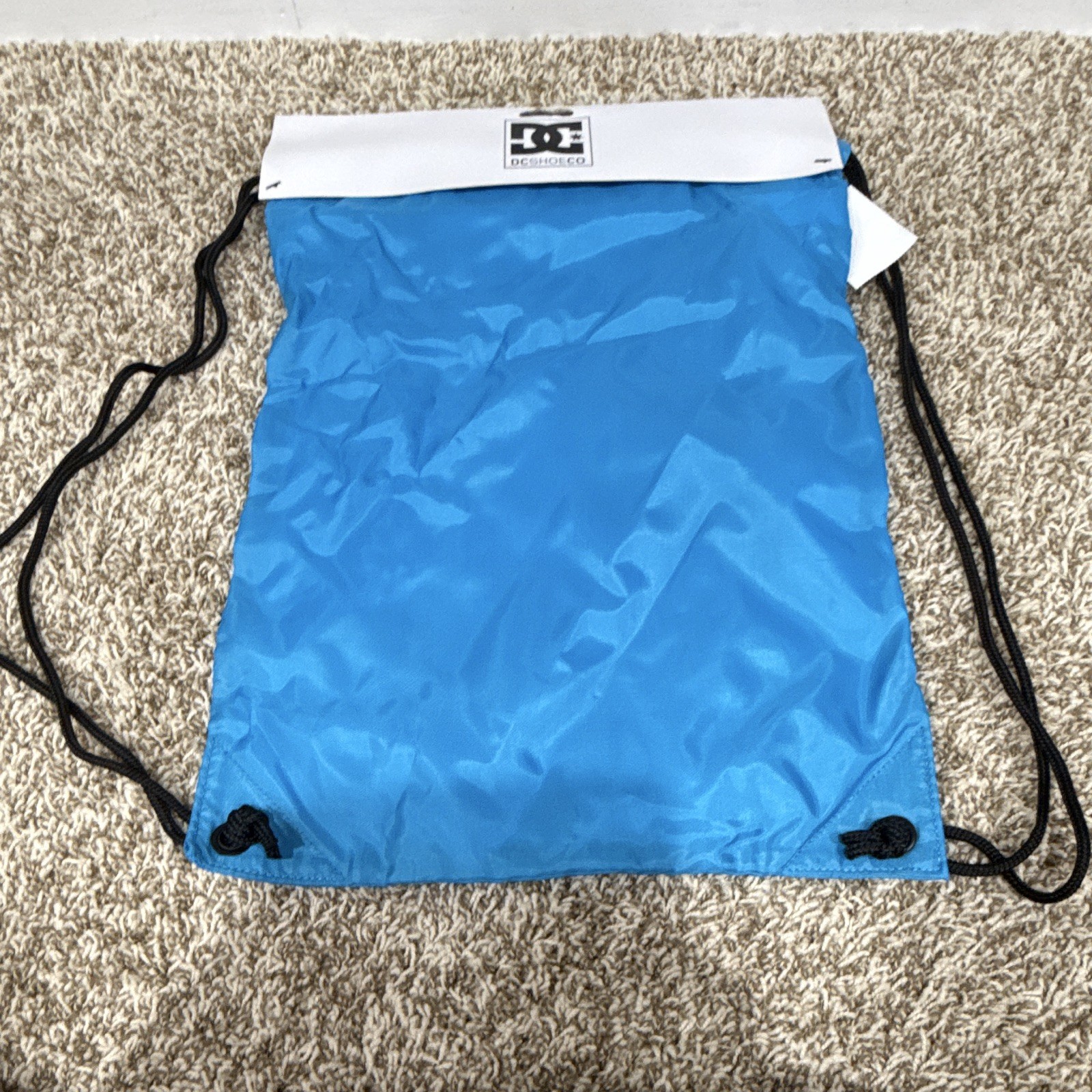 DC Shoes Blue Logo Drawstring Sackpack Unisex Casual Travel Shoulder Strap