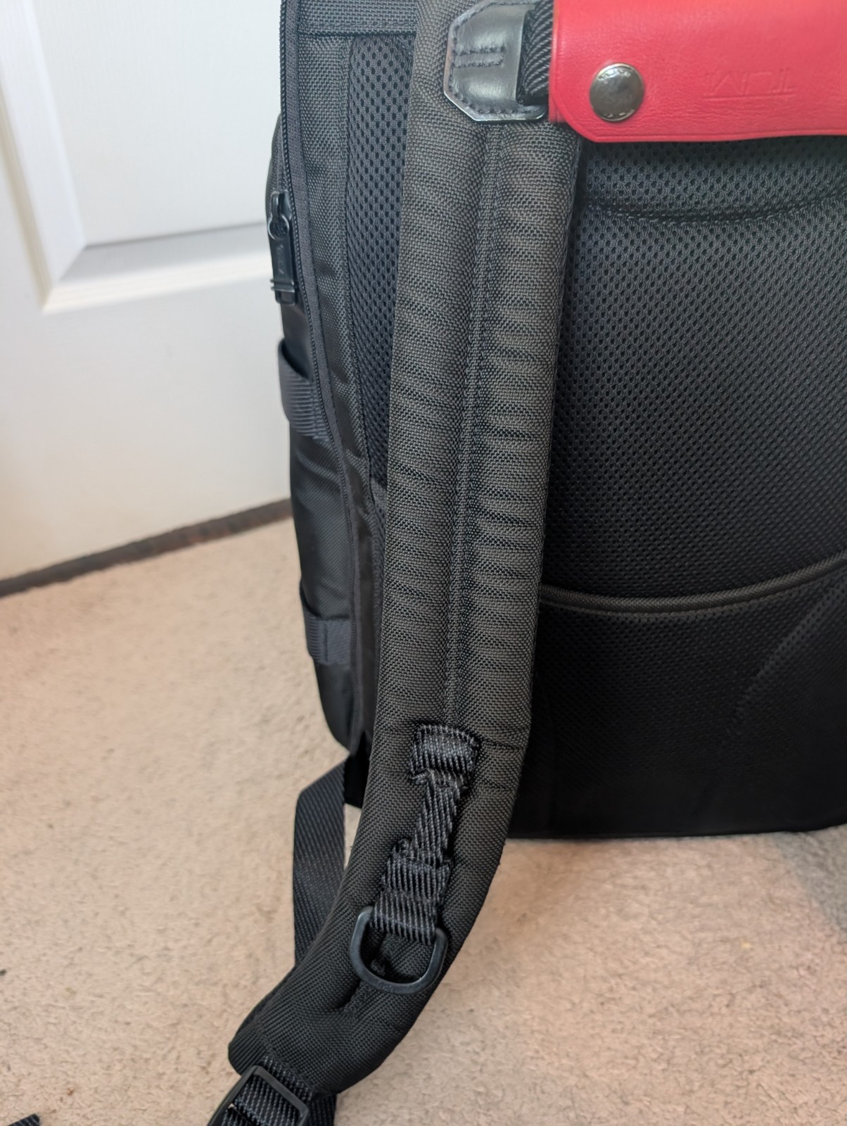 TUMI Alpha Bravo Tyndall Utility Backpack 0232384D Black Ballistic Nylon Red Kit