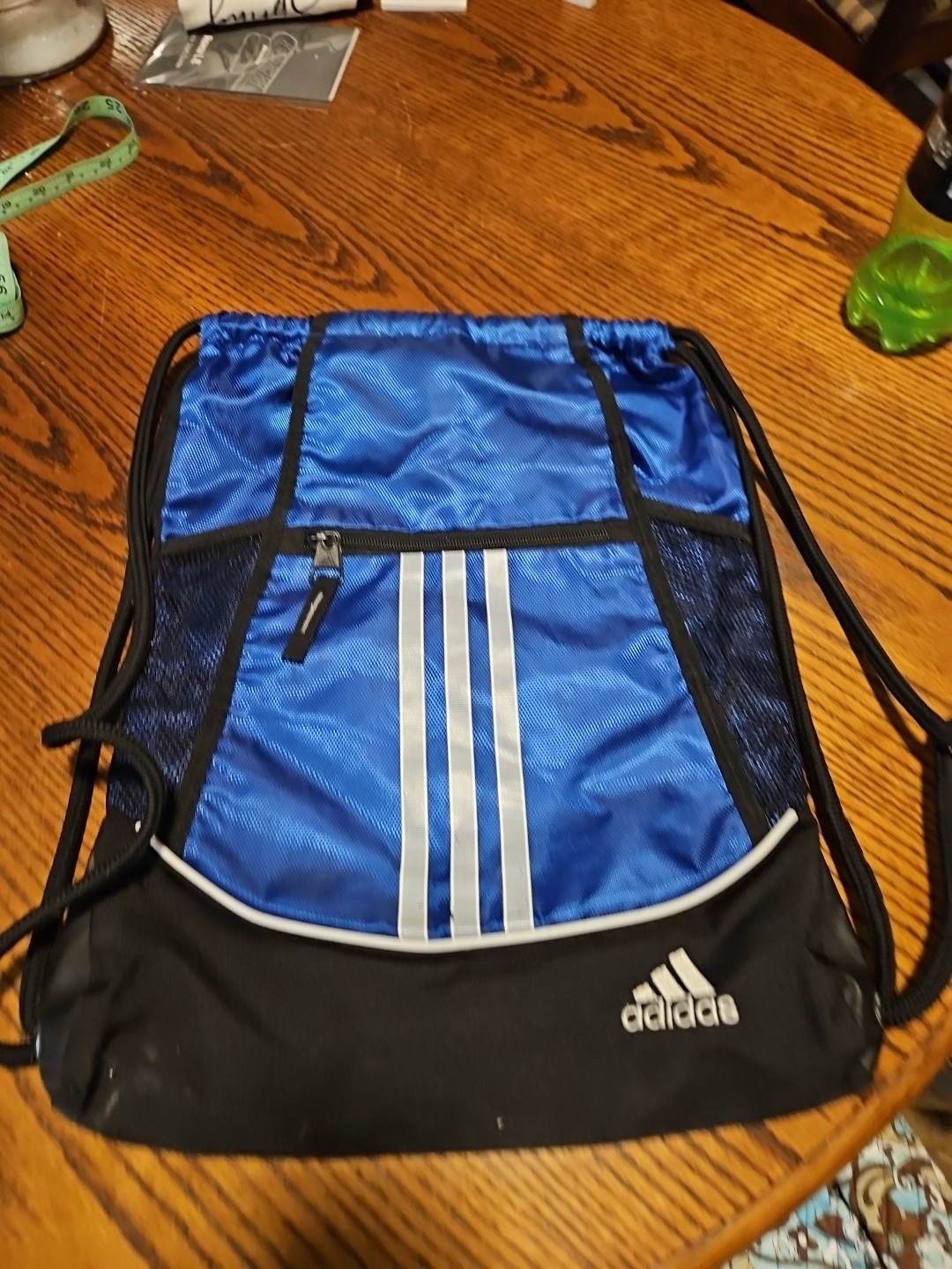 Adidas Drawstring Backpack EUC Blue Striped – A1