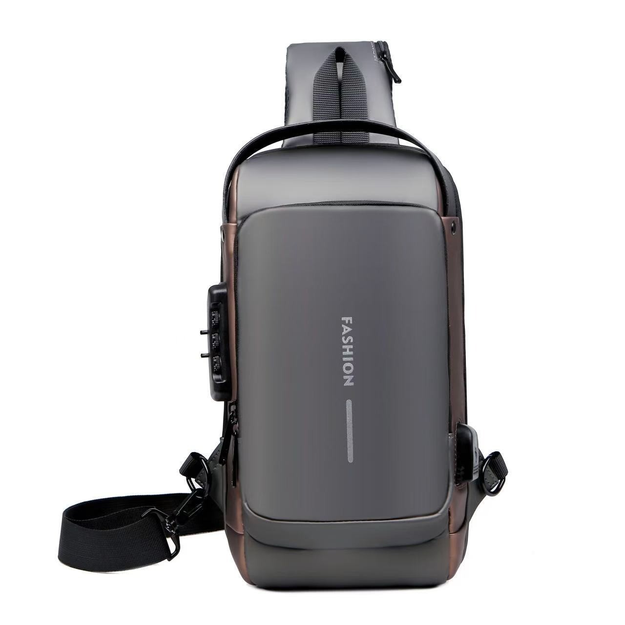 Male large capacity crossbody password anti-theft commuting shoulder bag