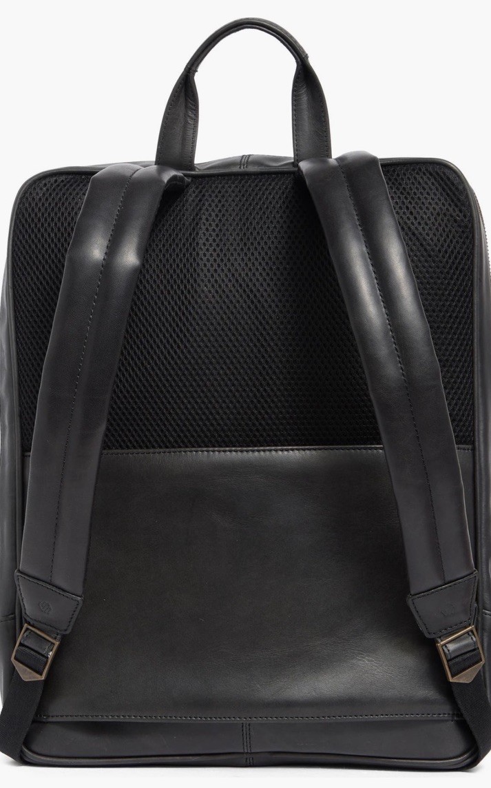 Johnston & Murphy Leather Backpack Computer Bag Slim Lightweight Commuter * NWT