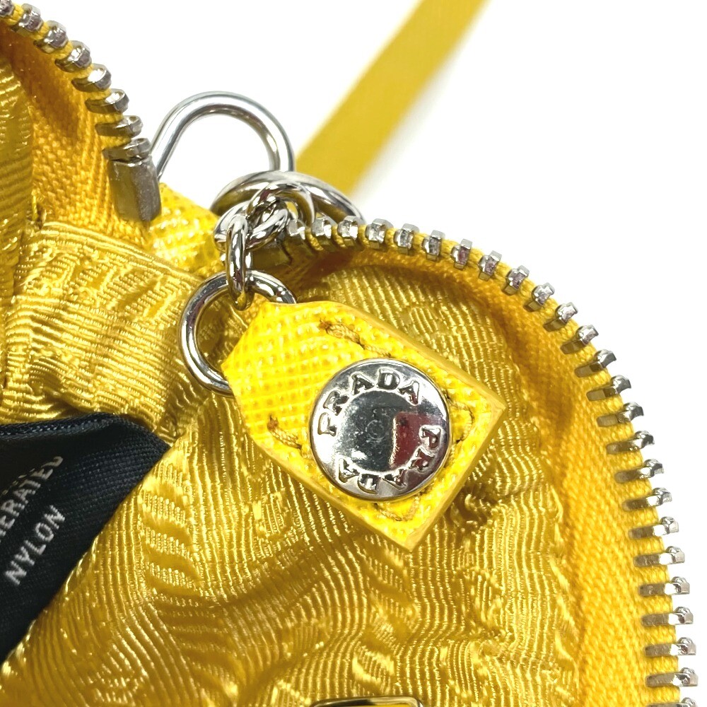 PRADA 2TT140 triangular plate Re Nylon Key ring with neck strap Pouch Unused