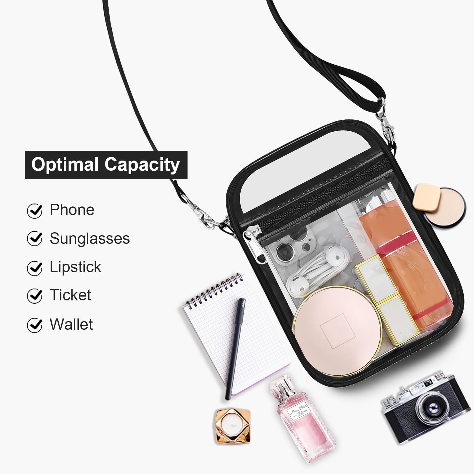 Clear Purse Stadium Transparent Messenger Bag Stadium Approved for Men and Wo…