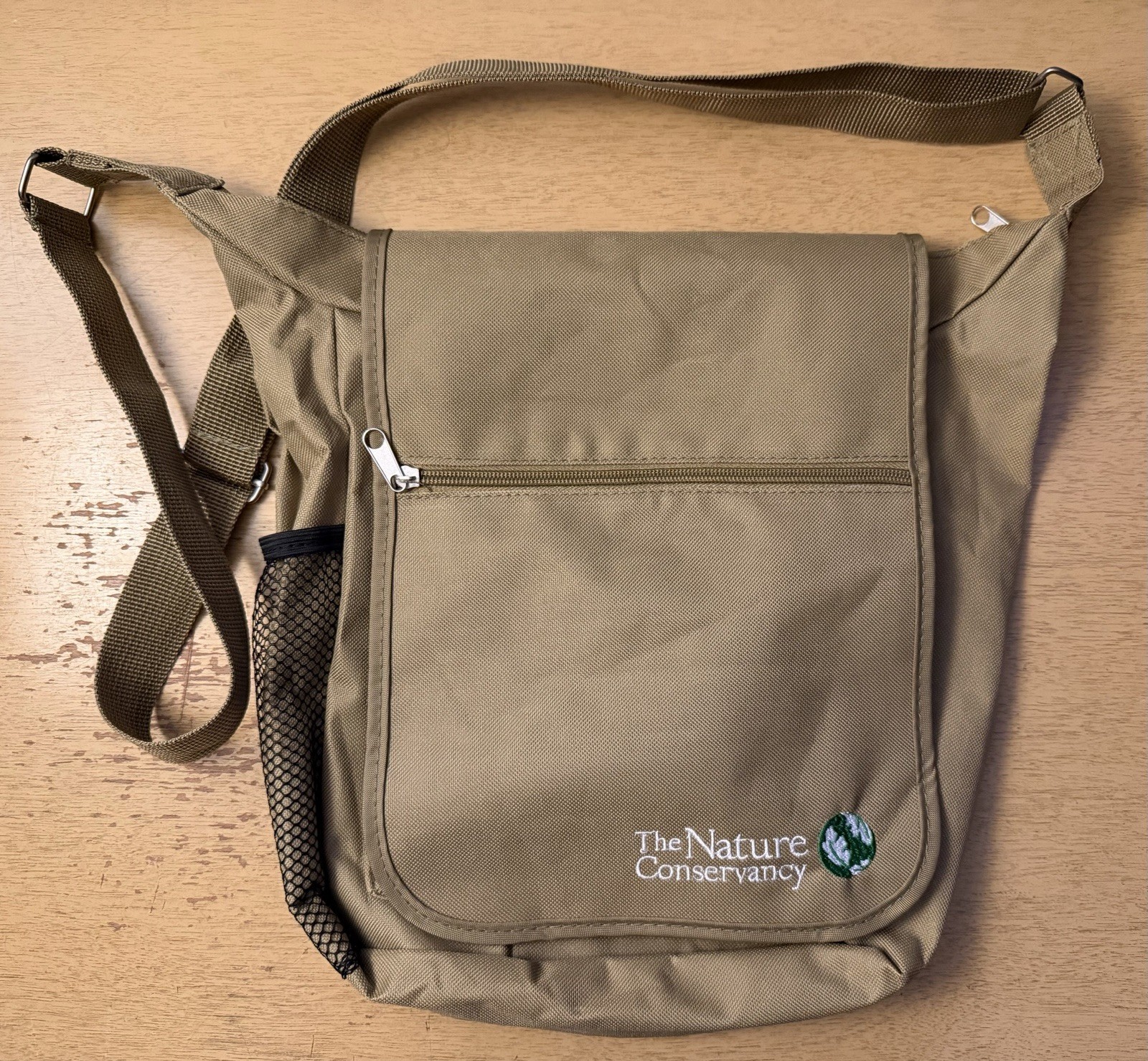 The Nature Conservancy Khaki Canvas Messenger Bag Shoulder Travel Field Bag