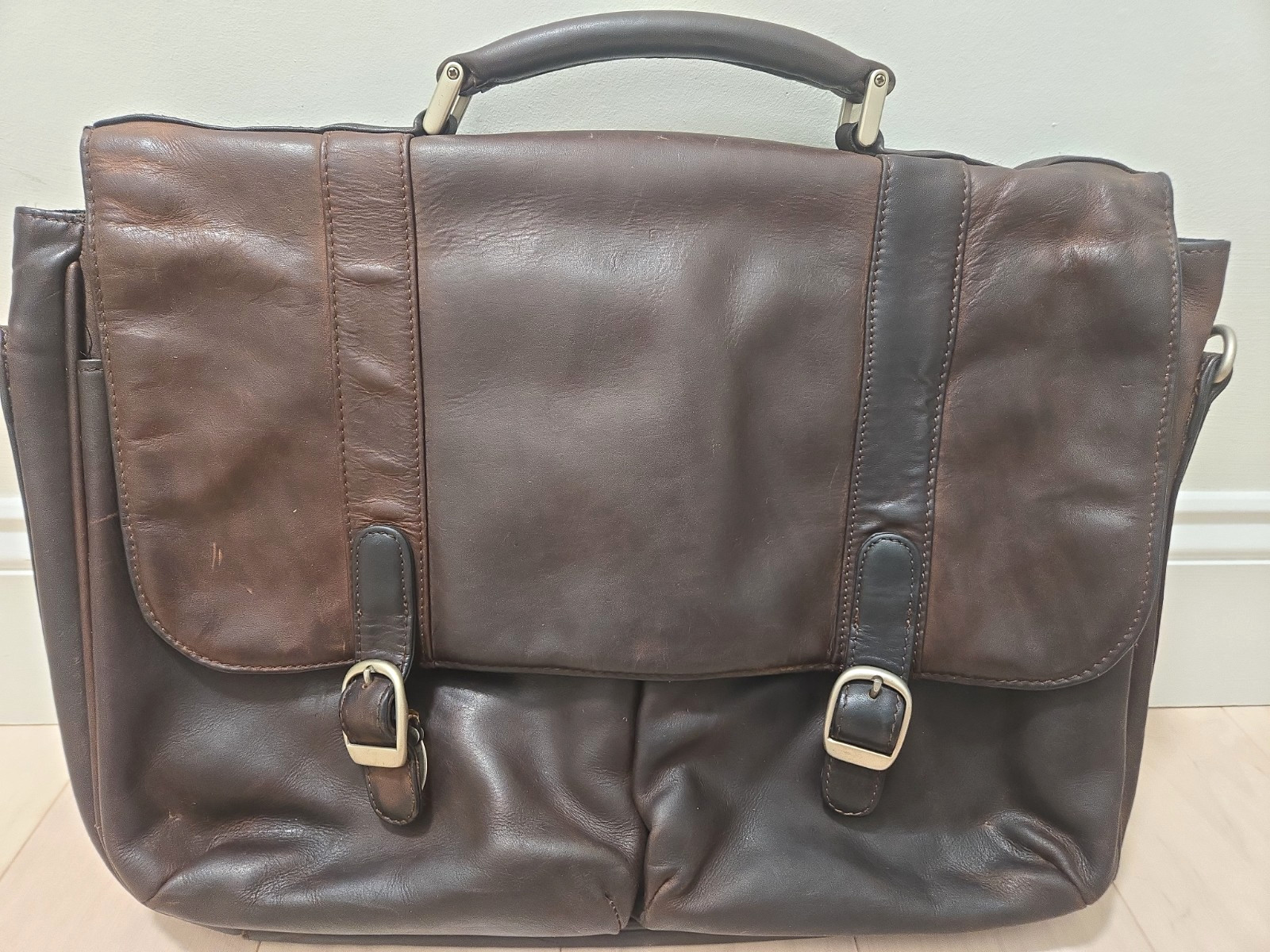 Samsonite Business Casual Series 400 Leather Briefcase Messenger Bag Satchel