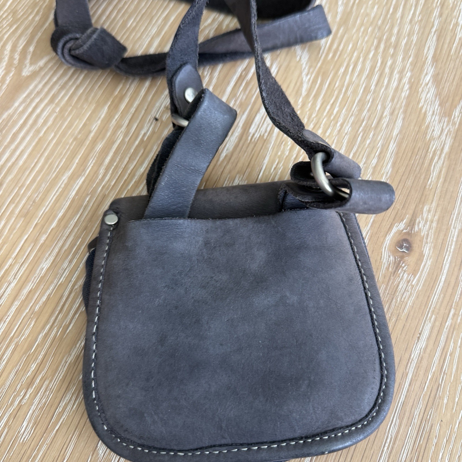 American Eagle Brown Black Leather Canvas Crossbody Bag Men Snap Shoulder Strap