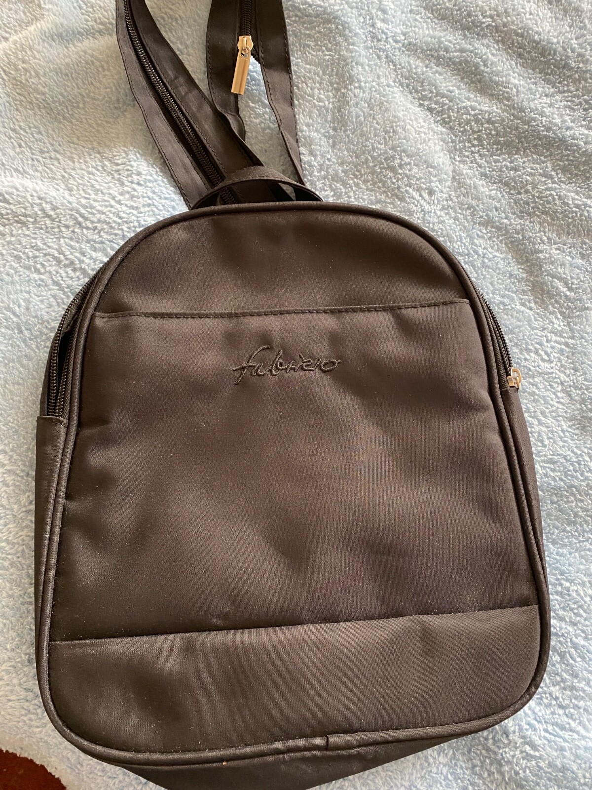Sieber black flat backpack. Oval shape, New. Germany.