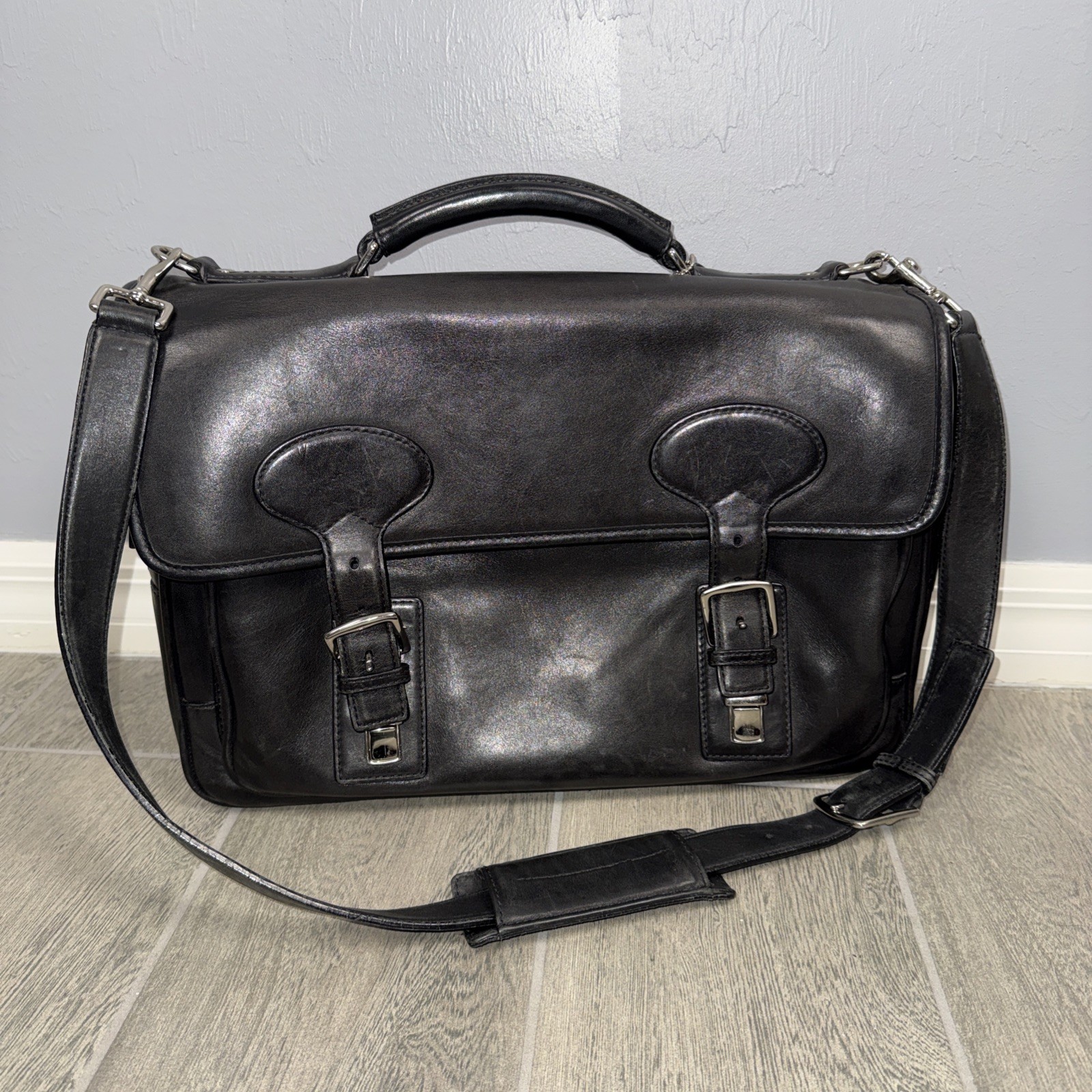 Coach K33-5237 Black Laptop Leather The Connor Organizer Briefcase Authentic