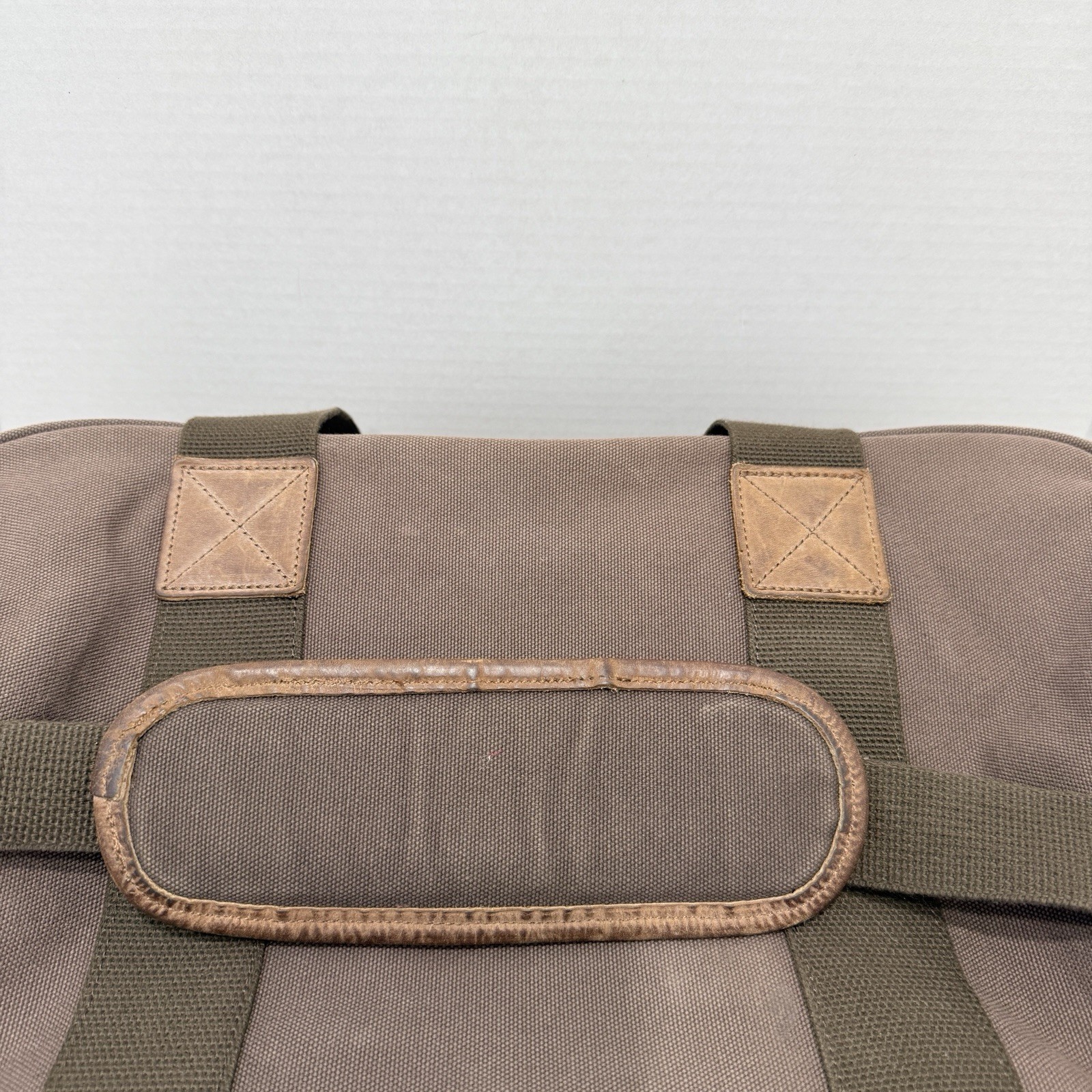 Cabelas Canvas & Leather Brown Messenger Laptop Briefcase Duffle Bag Travel Work