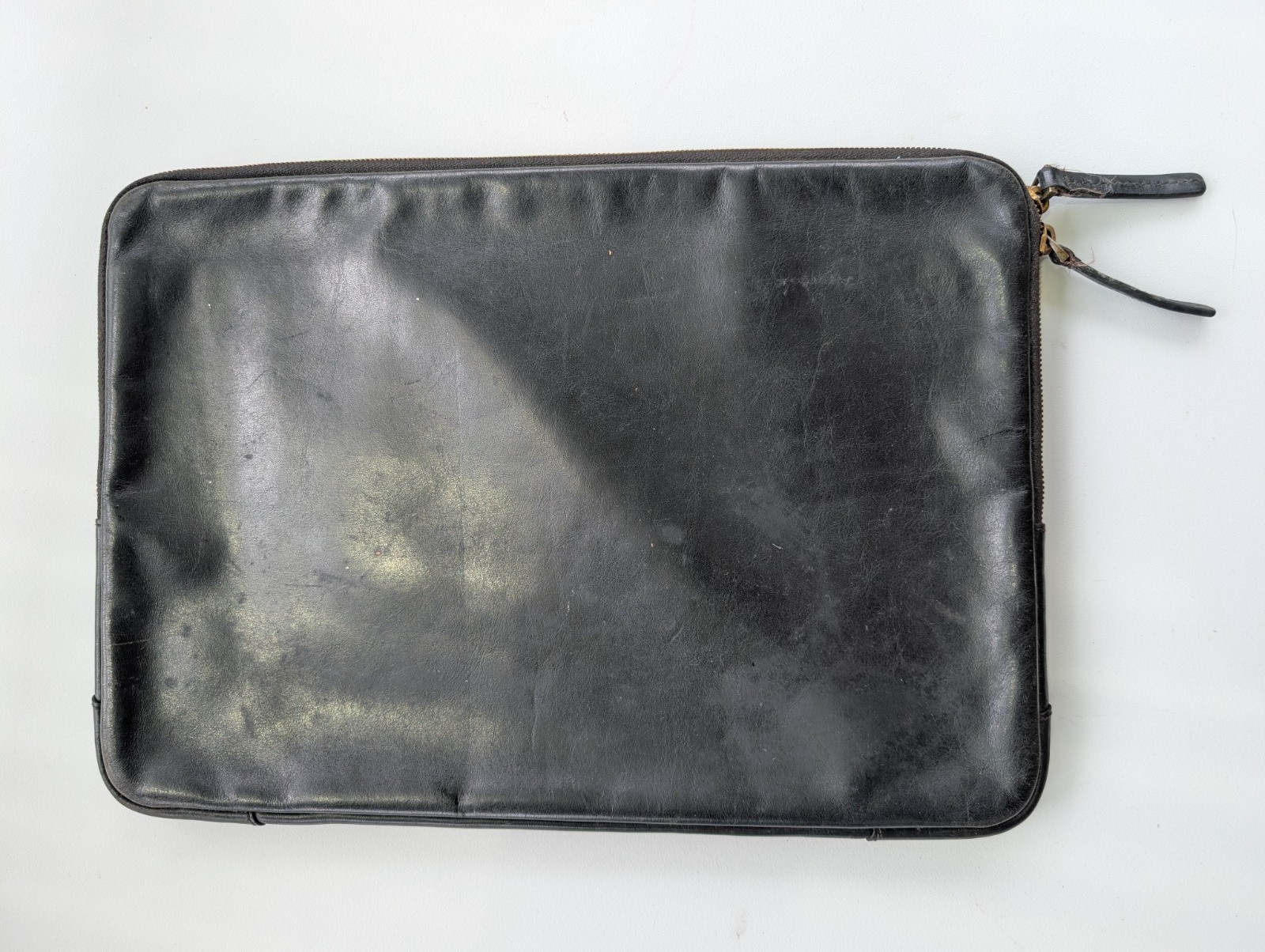 Horizn Studios Black Leather Laptop Sleeve Zip Portfolio Case 15″ Document Holde