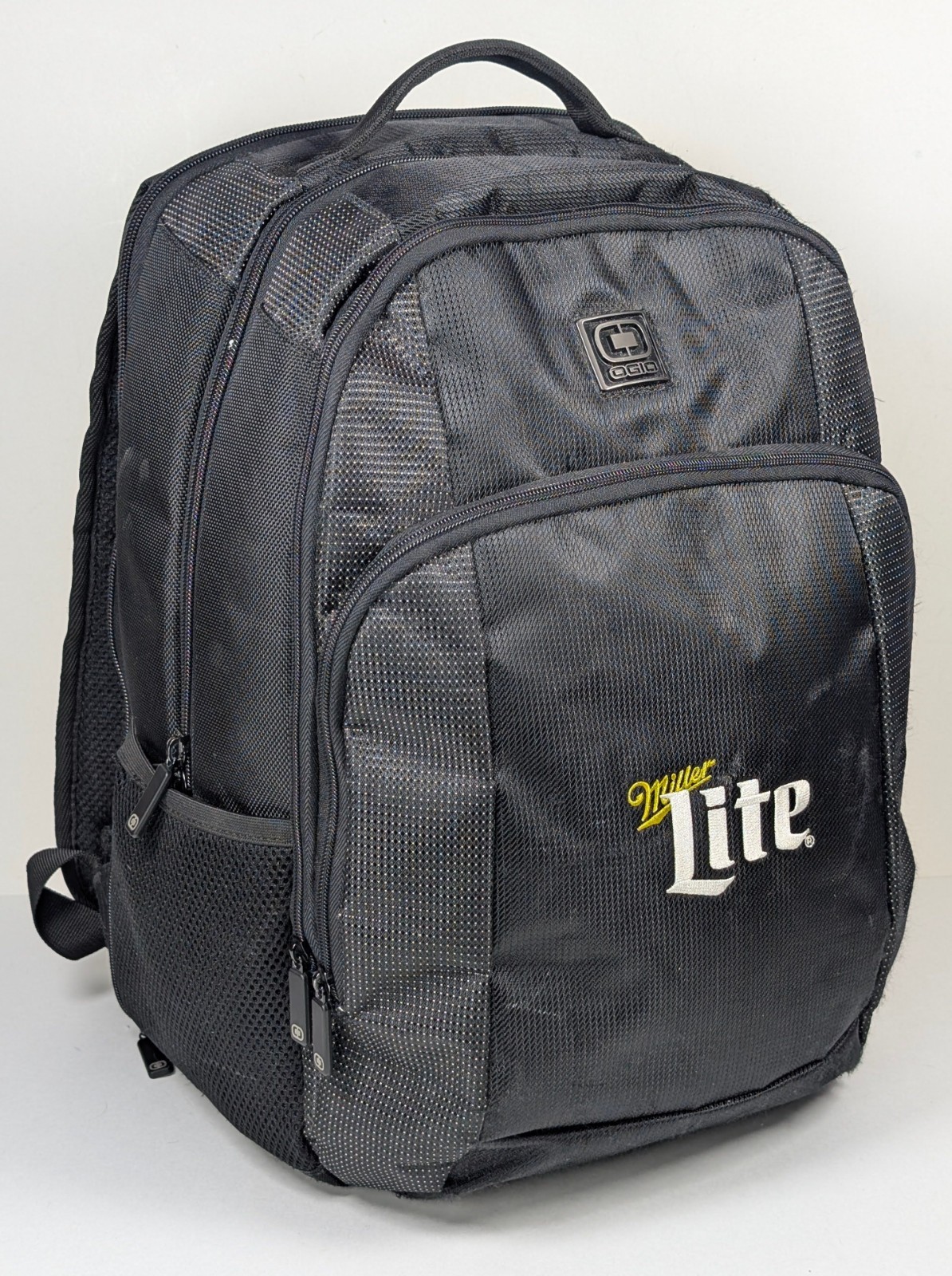 Ogio Roamer Laptop Backpack Miller Lite Beer Logo Branded Black Travel Bag Light