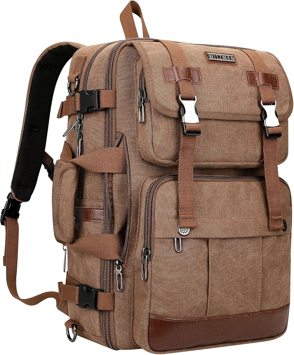 Canvas Travel Backpack for Men Large Laptop Backpack Fit 16 Inch Carry-On Airlin