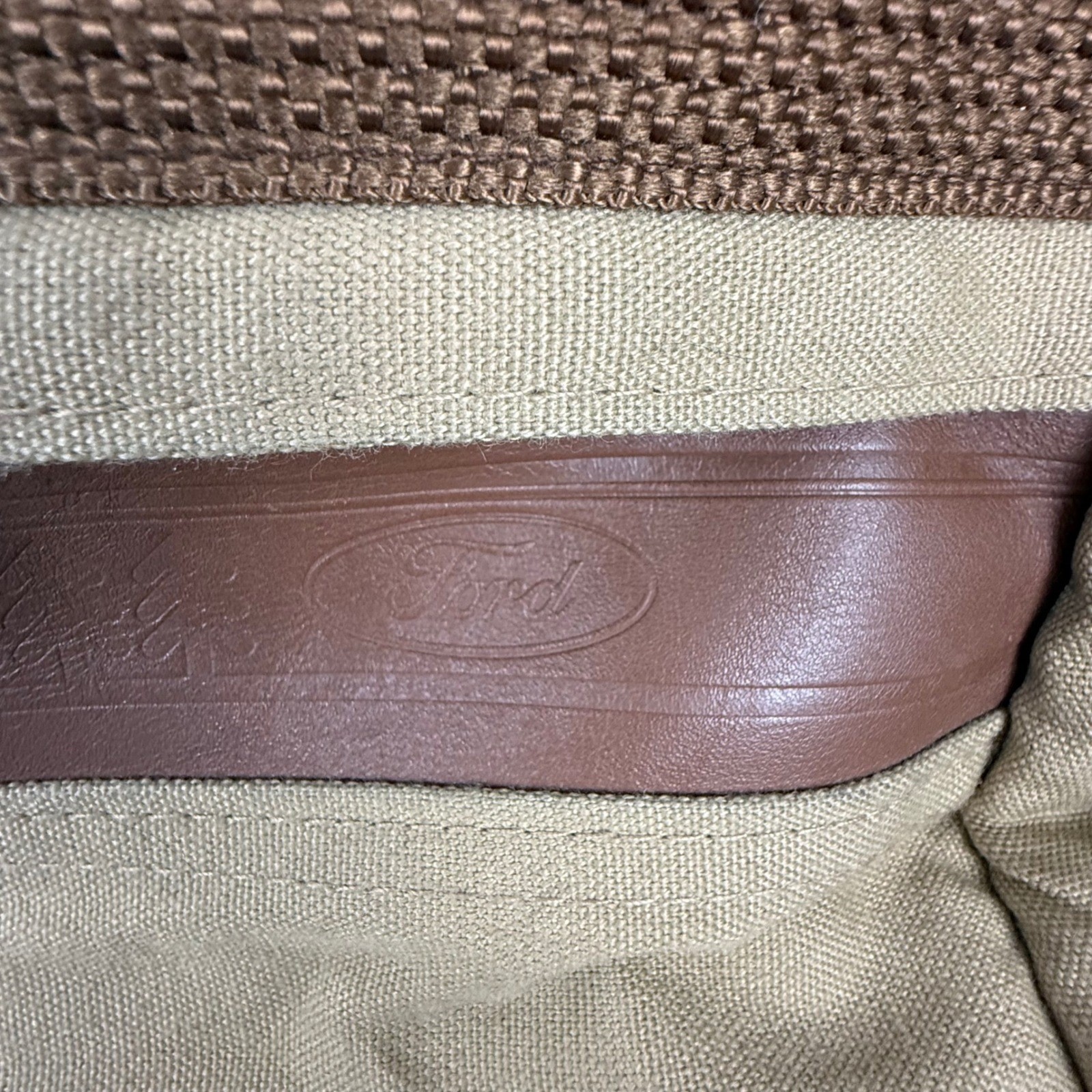 Eddie Bauer Ford Duffel Bag Tan Canvas Travel Gym Weekender Luggage Pocket