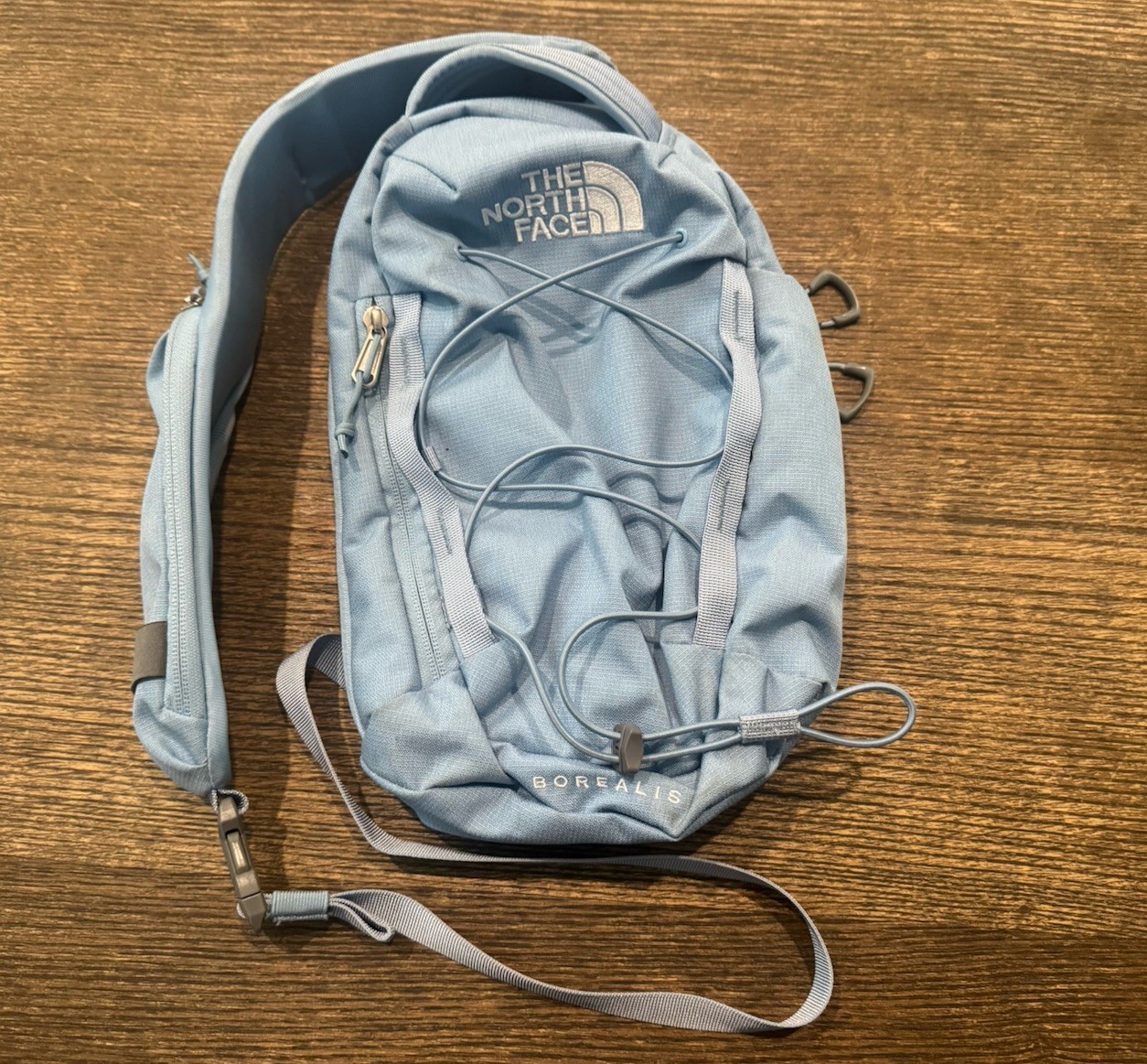 The North Face Borealis Sling Backpack Crossbody Bag Light Blue Adjustable