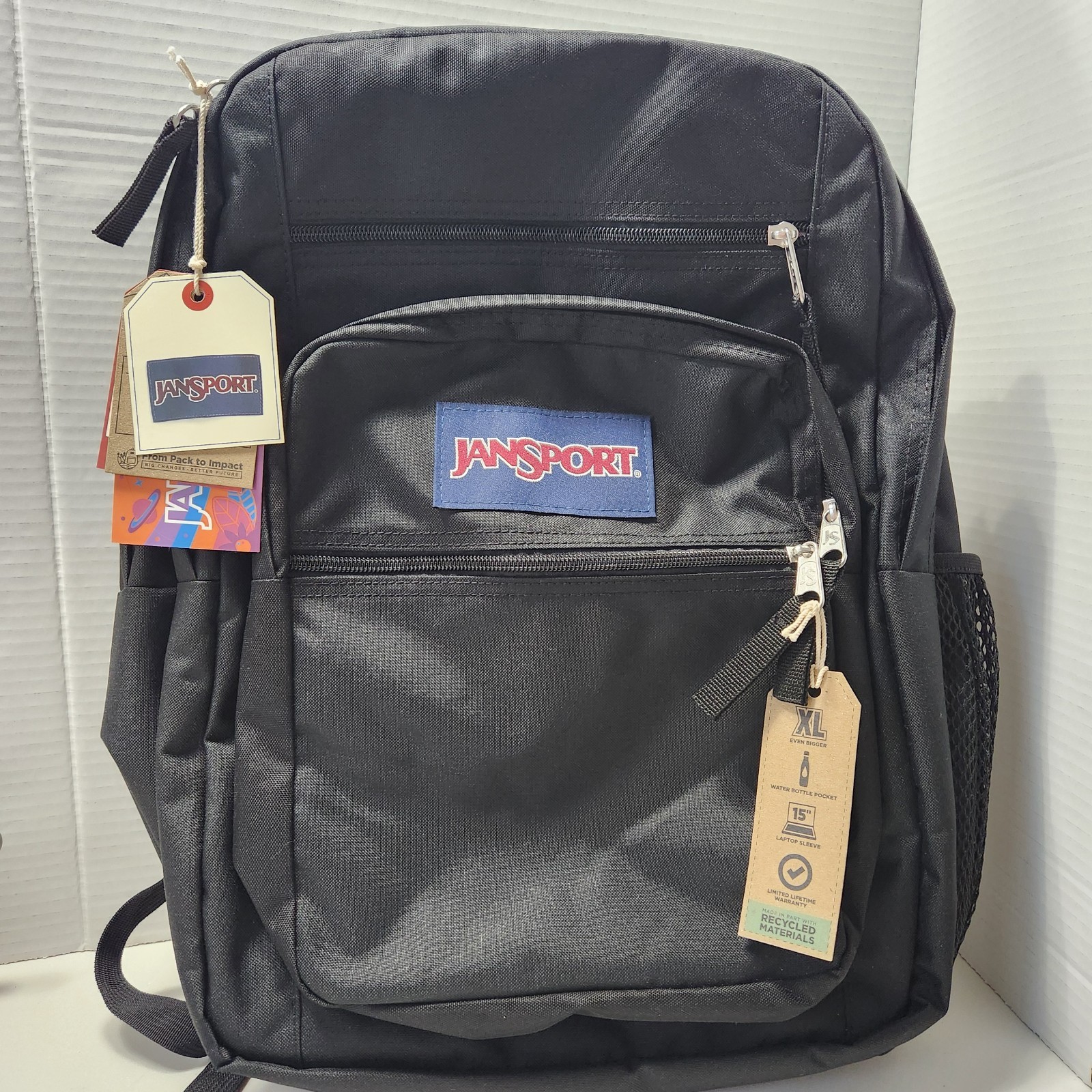 JanSport Big Student Backpack Black Minimalist Gorpcore Aesthetic NWT 34L Retro