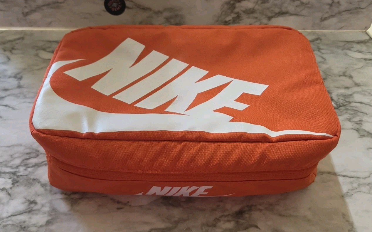 NIKE Shoe Box Zipper Orange Handle BAG Logo