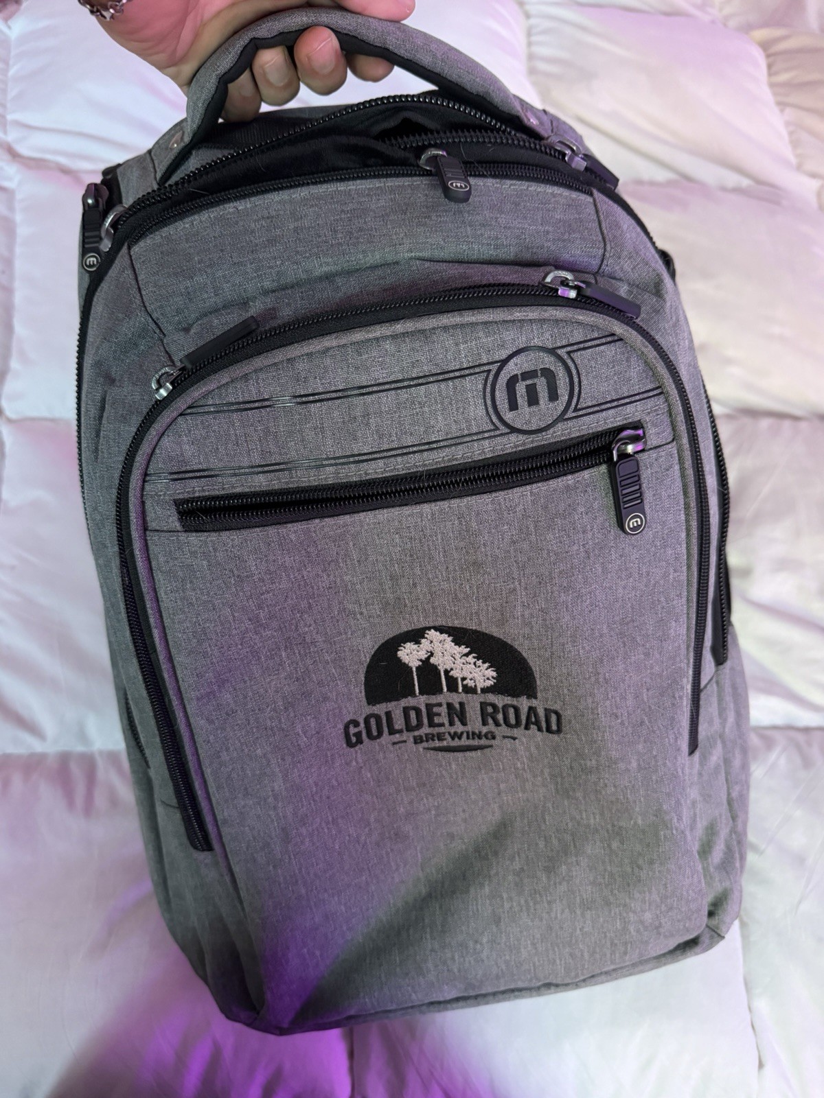 Travis Mathew The Go Laptop Backpack Gray Fleece Lined 12.5″x19.5″x6″